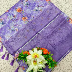 premium digital floral silk cotton sarres